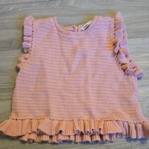 Pink Ruffled Sweater Vest
